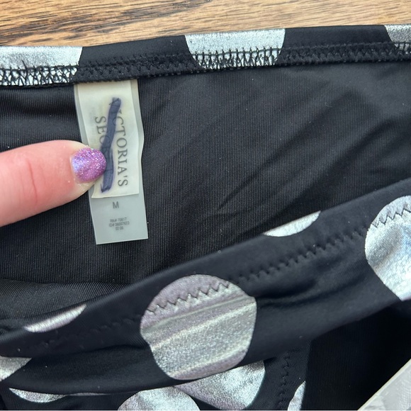 Victoria’s Secret NWT medium adjustable halter triangle bikini polka dot - Picture 4 of 9